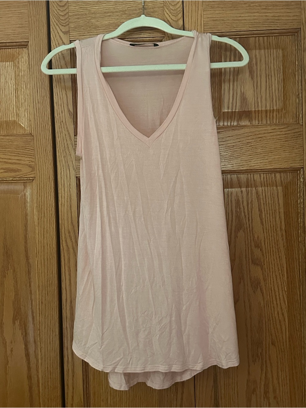 PEYTON JENSEN Sleeveless V-Neck Tank Top - Light Pink | Size M